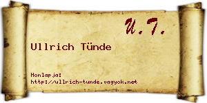 Ullrich Tünde névjegykártya
