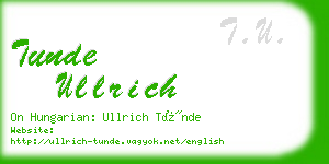 tunde ullrich business card